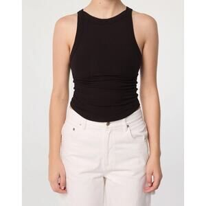 The Line by K Black Ribbed Tank Top